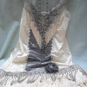 Dazzling cream colored Vintage flapper dress